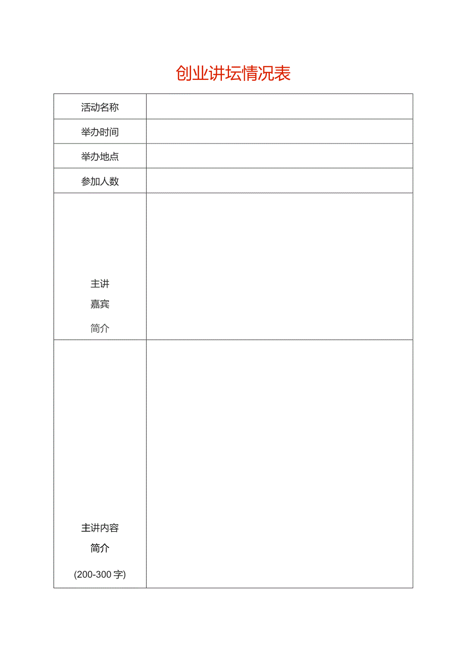 创业讲坛情况表.docx_第1页