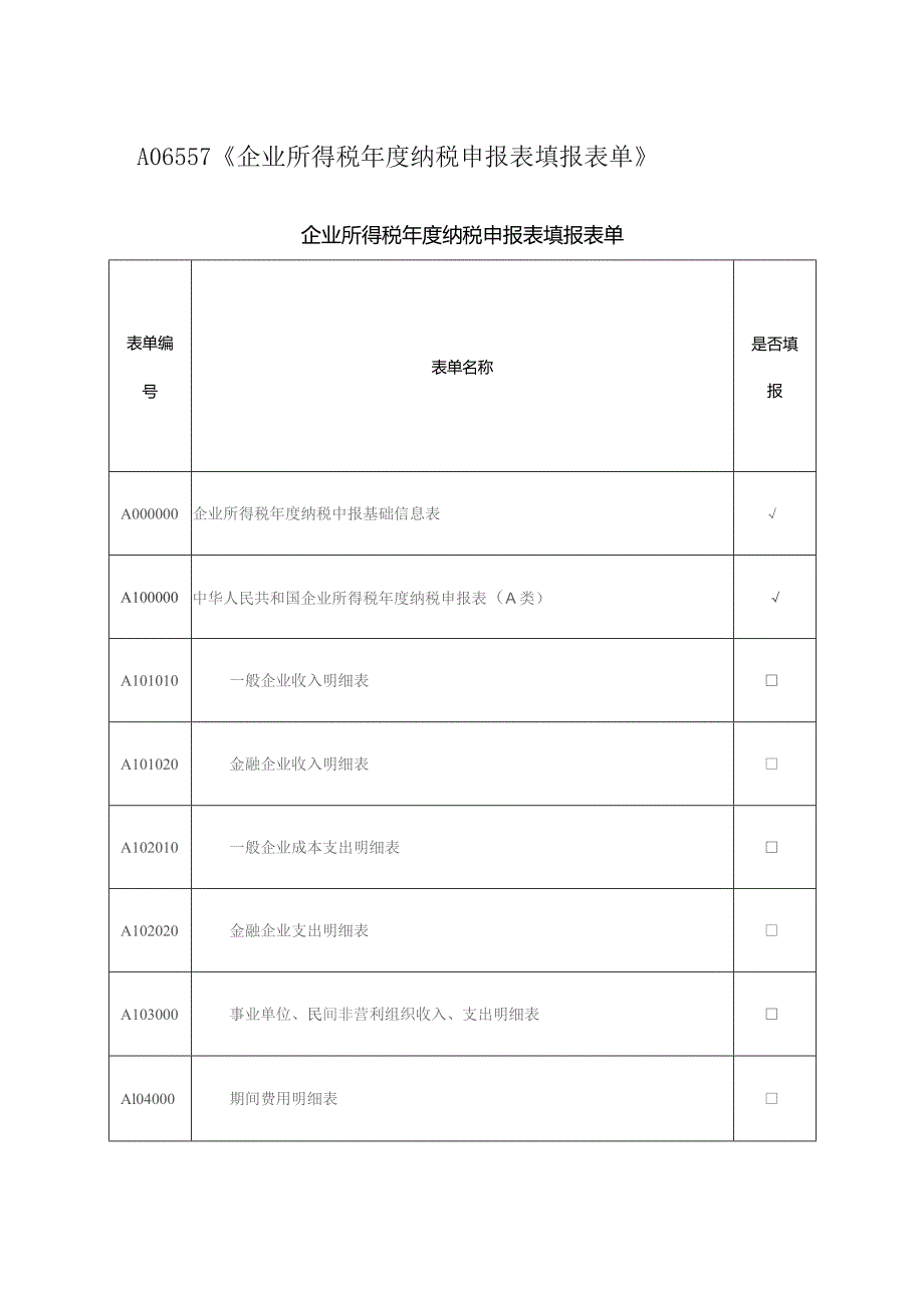 A06557《企业所得税年度纳税申报表填报表单》.docx_第1页