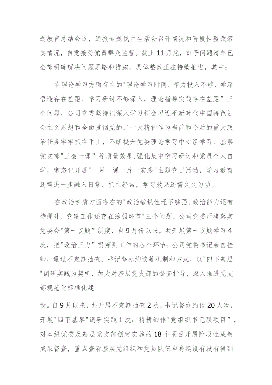 2023年主题教育整改落实情况“回头看”情况专项自查报告参考范文.docx_第3页