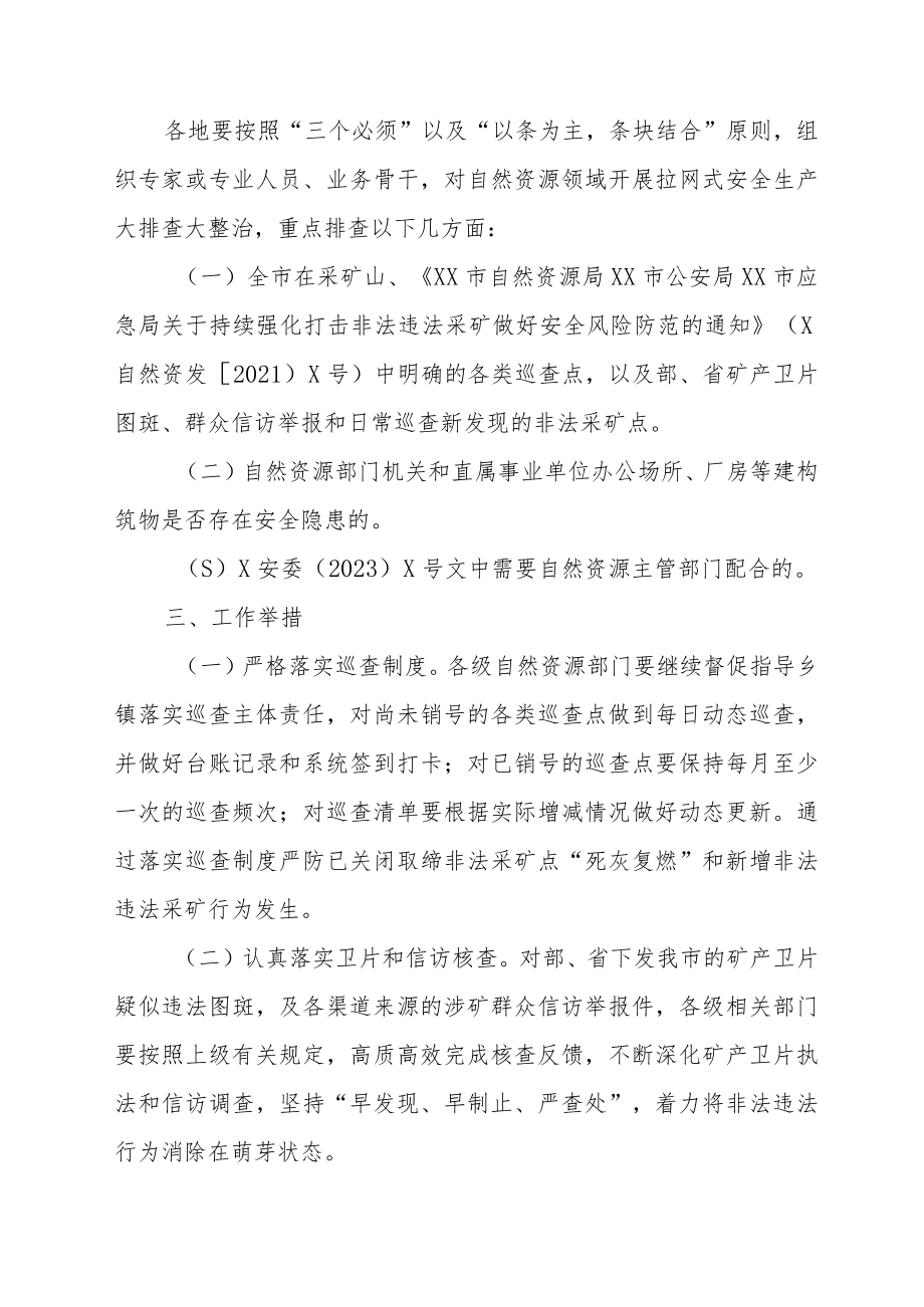 XX市自然资源领域拉网式安全生产大排查大整治方案.docx_第2页