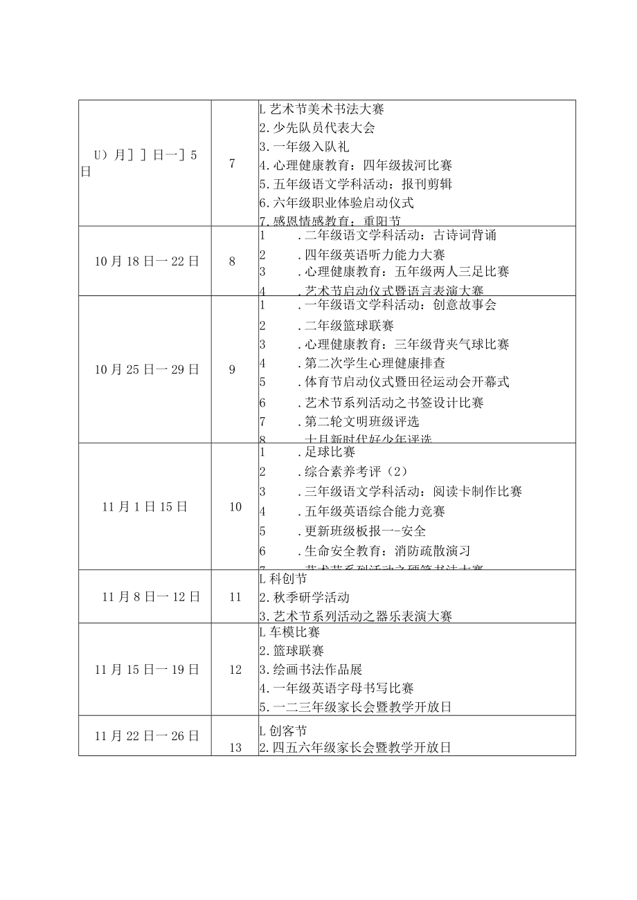 小学2023-2024学年第一学期周行事历.docx_第2页