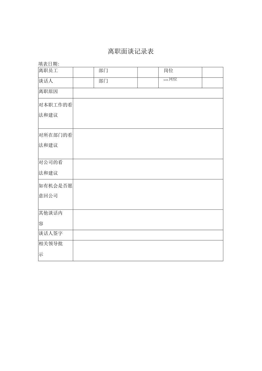 离职面谈记录表.docx_第1页