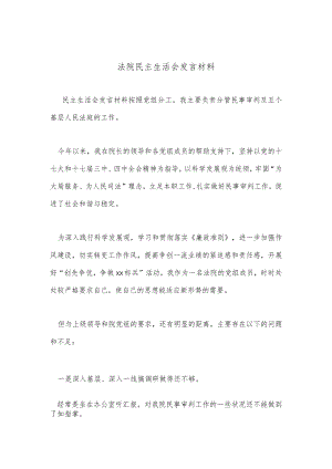 法院民主生活会发言材料.docx