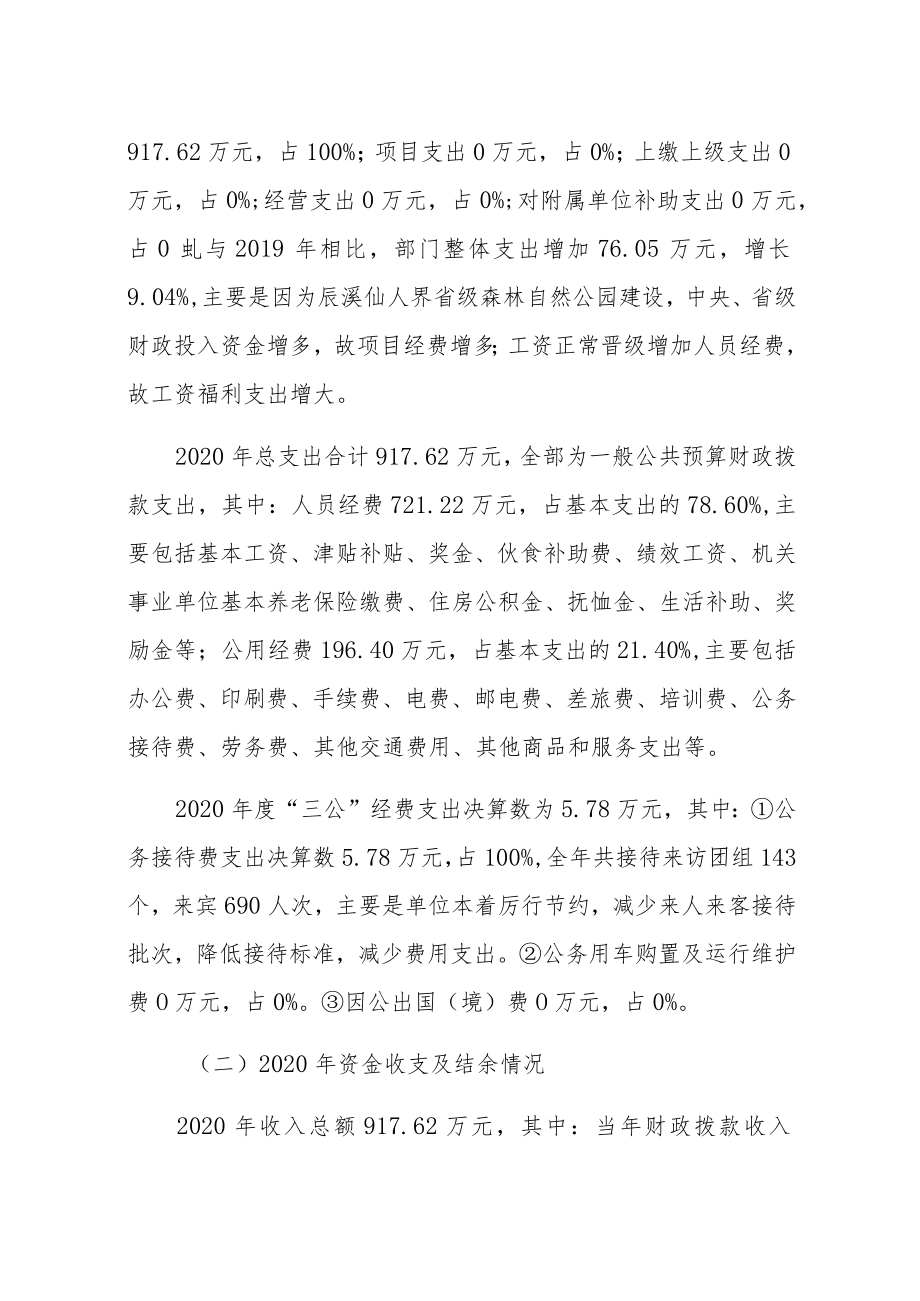 辰溪县仙人岩国有林场2020年度部门整体支出绩效评价报告.docx_第3页