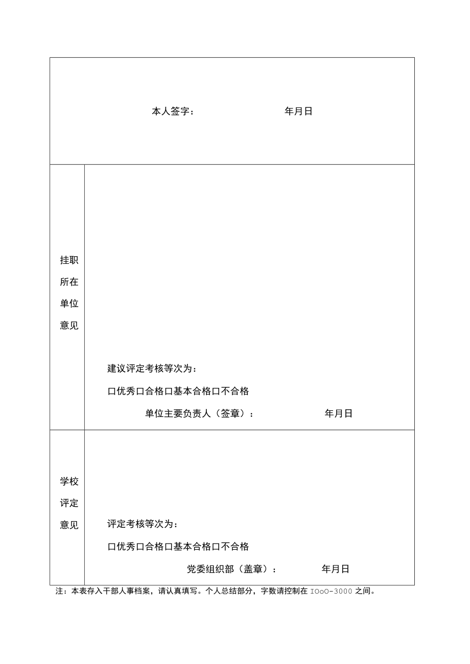 XX工程大学青年教师挂职锻炼考核鉴定表.docx_第2页