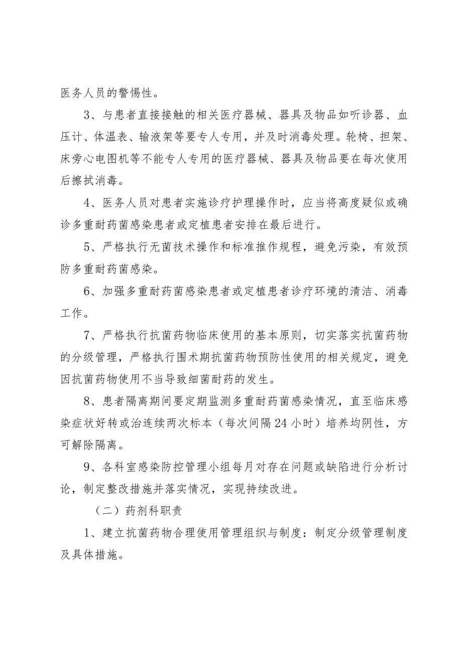 XX医院多重耐药菌联合管理相关部门职责.docx_第2页