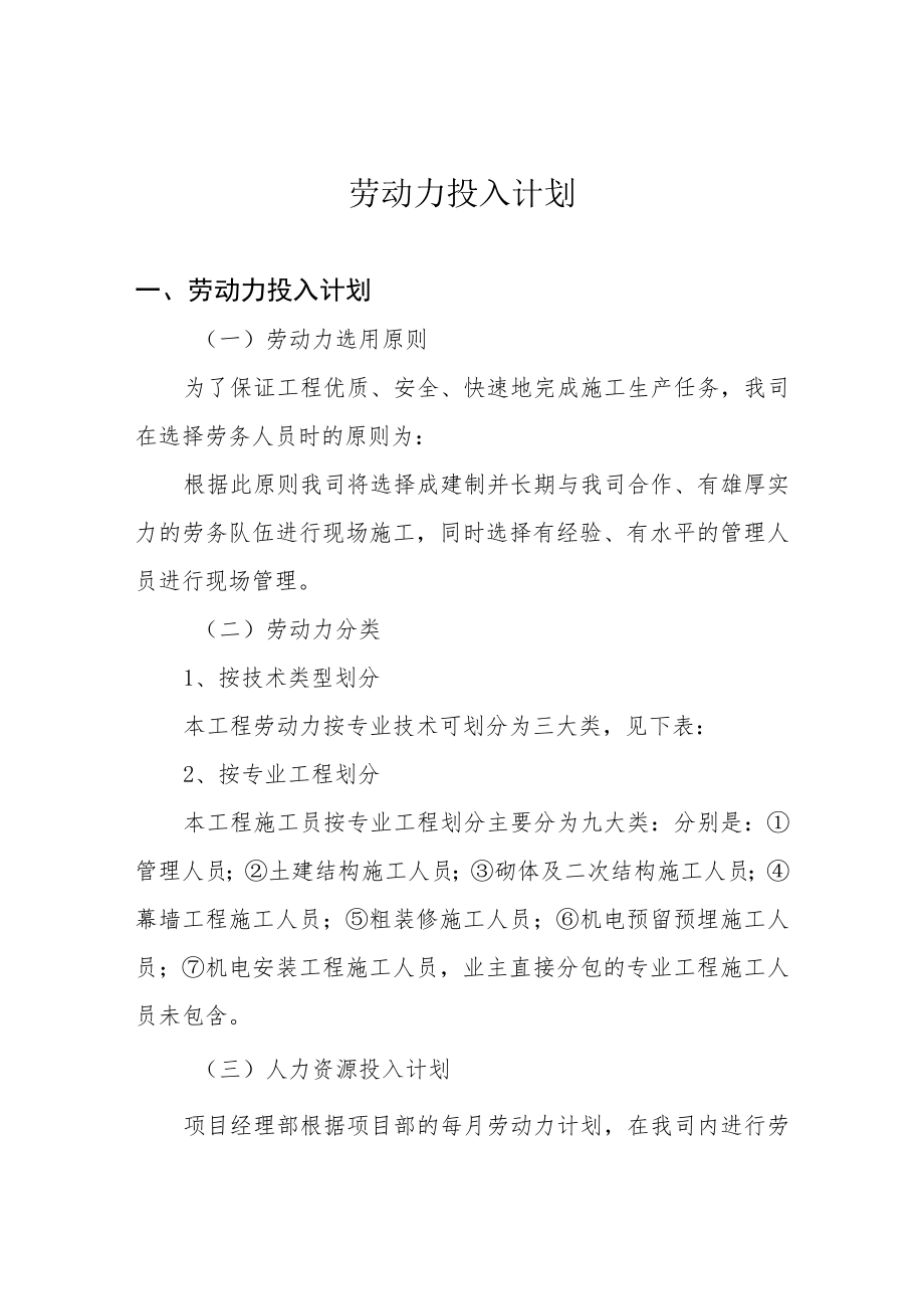 劳动力投入计划.docx_第1页