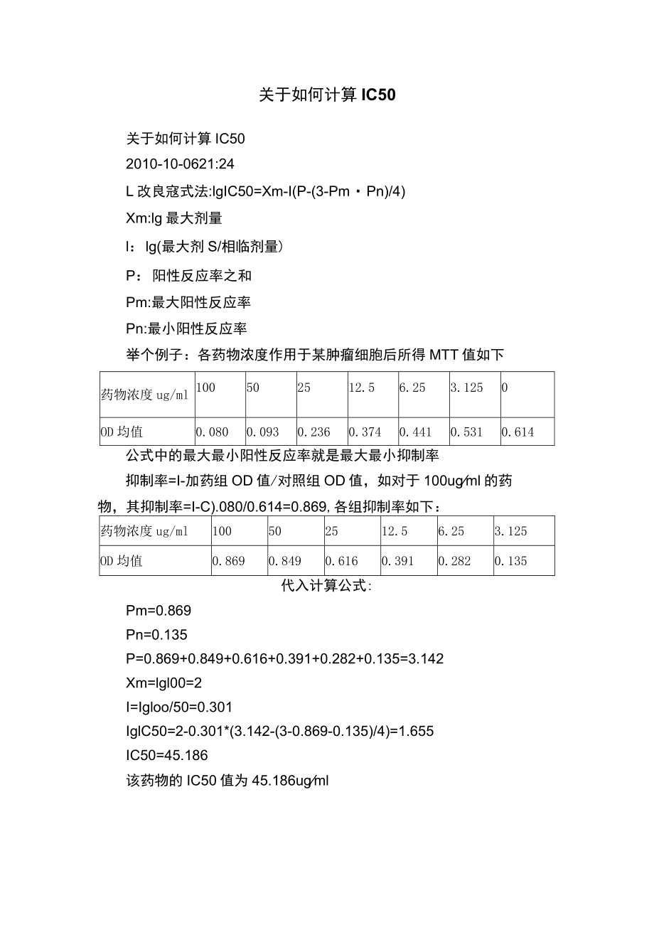 关于如何计算IC50.docx_第1页