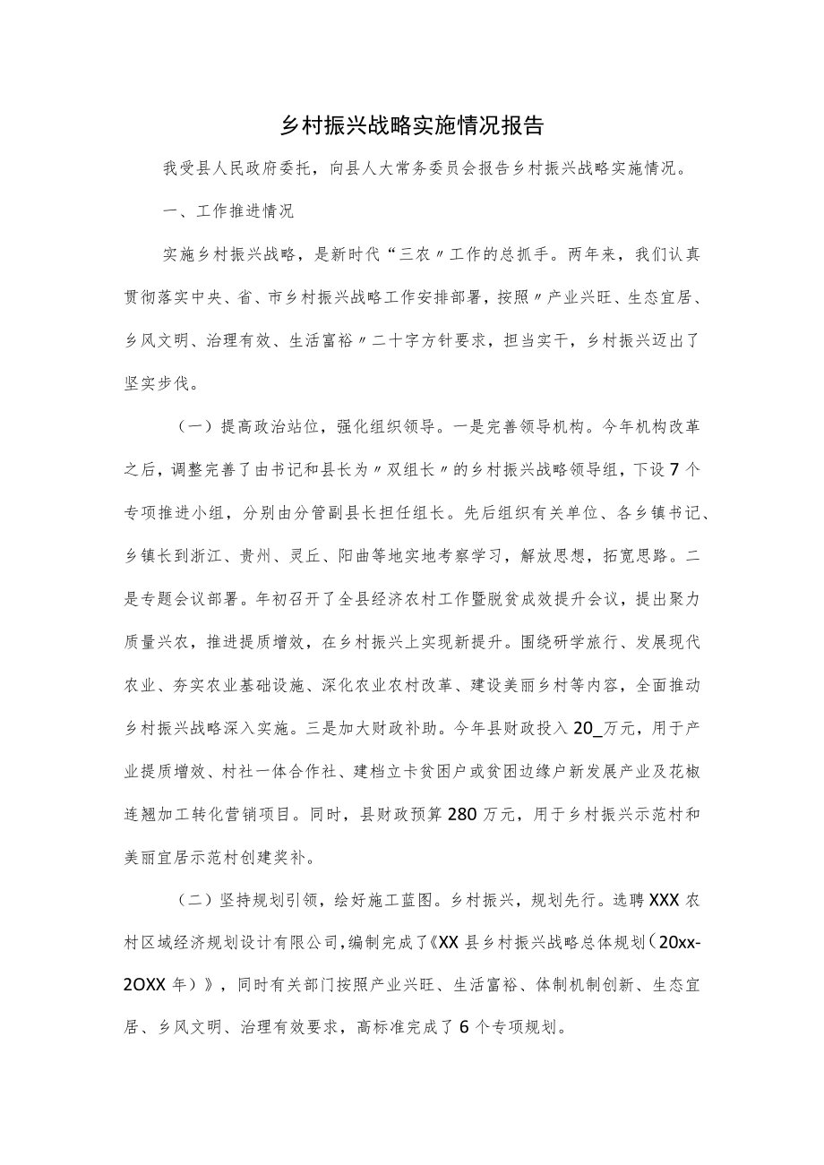 乡村振兴战略实施情况报告.docx_第1页