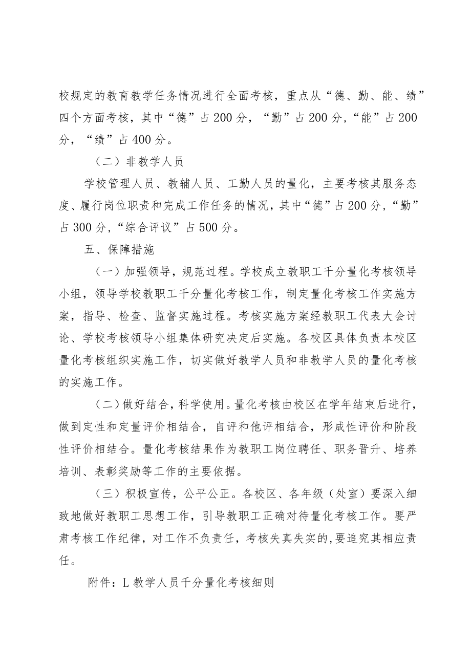 XX学校教职工千分量化考核方案.docx_第2页