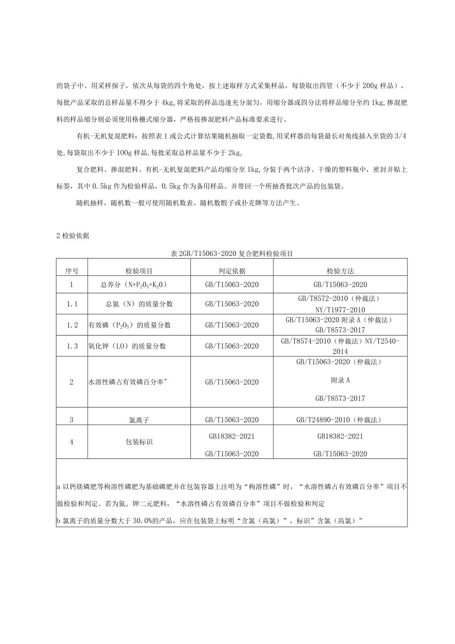 重庆市綦江区复混肥料产品质量监督抽查实施细则2022年.docx_第2页