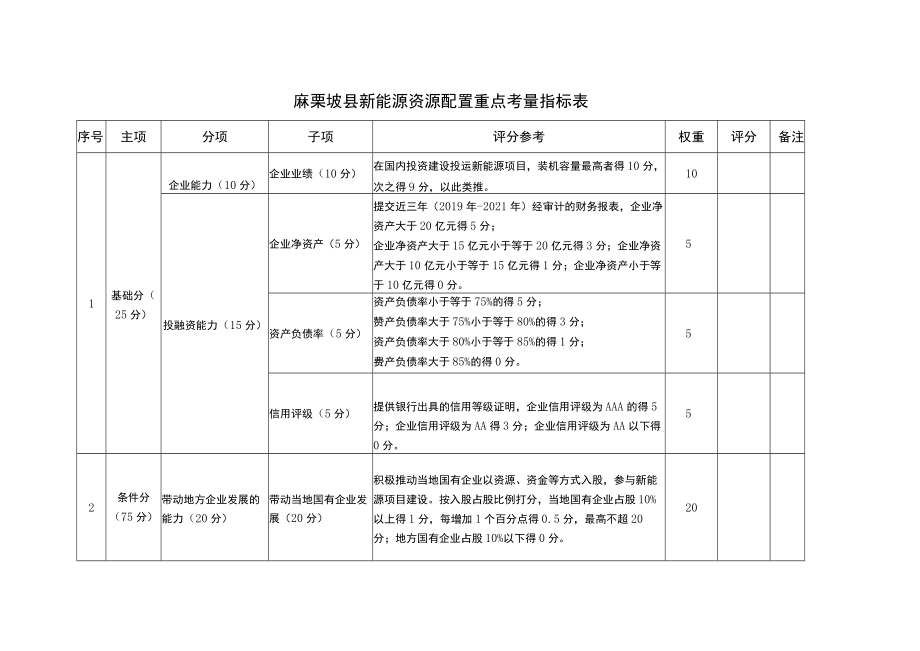 麻栗坡县新能源资源配置重点考量指标表.docx_第1页