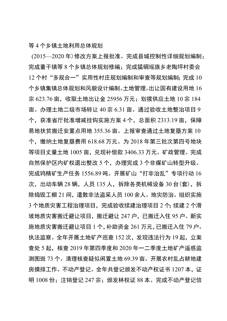 麻栗坡县自然资源局2020年整体支出绩效自评报告.docx_第2页