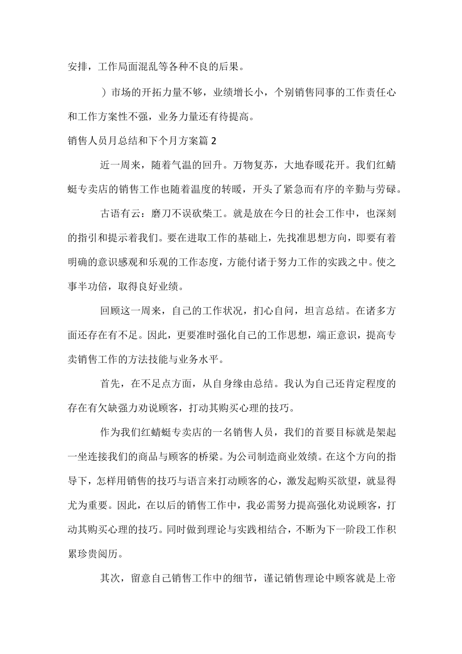 销售人员月总结和下个月计划.docx_第3页