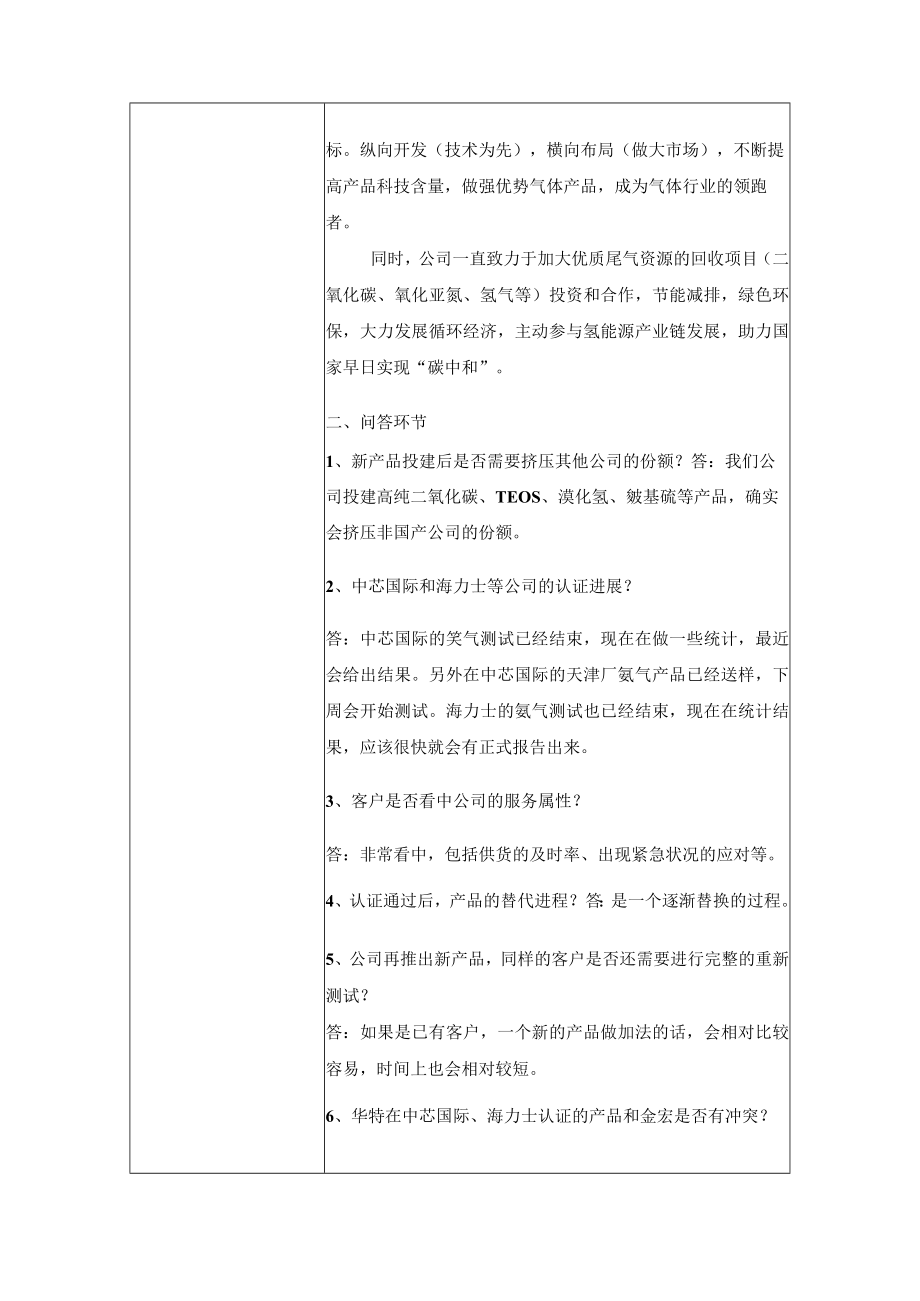 苏州金宏气体股份有限公司投资者关系活动记录表.docx_第2页