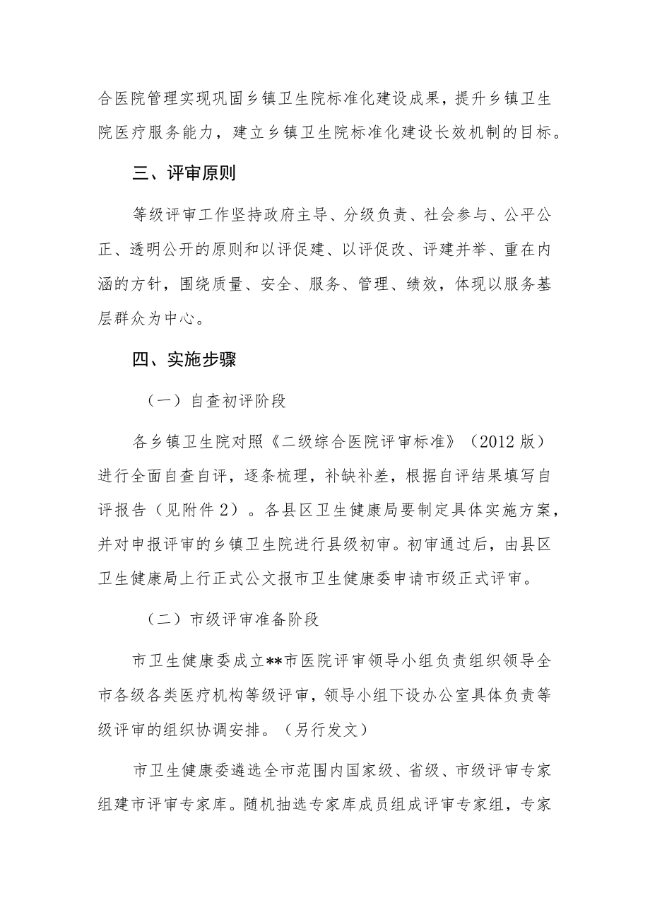 乡镇卫生院参照二级综合医院管理暨等级评审的实施方案.docx_第2页