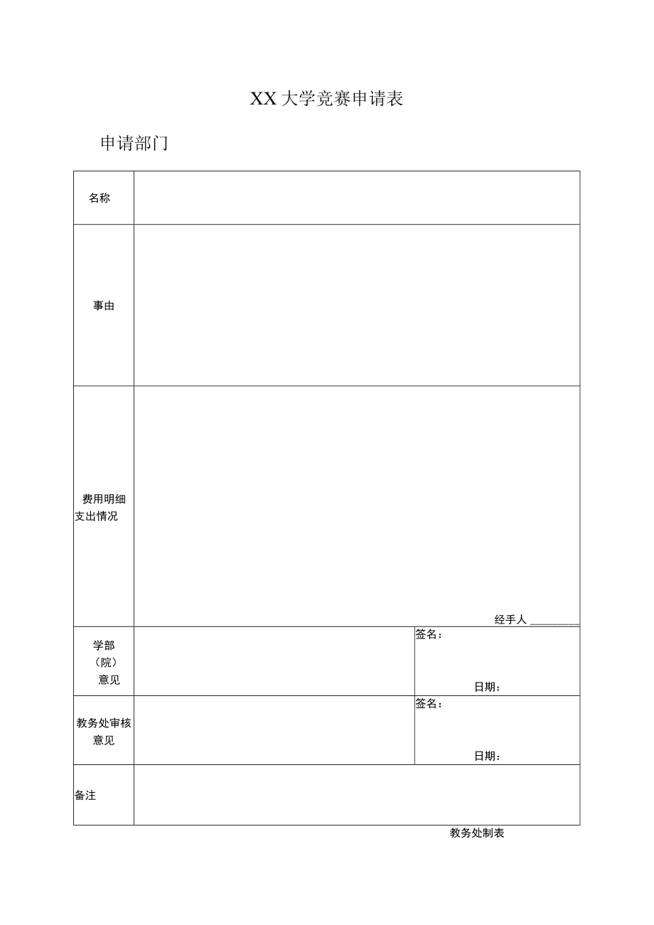 XX大学竞赛申请表.docx_第1页