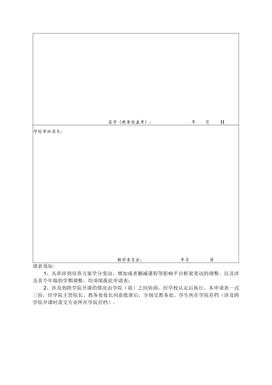 XX大学人才培养方案调整申请表.docx_第2页