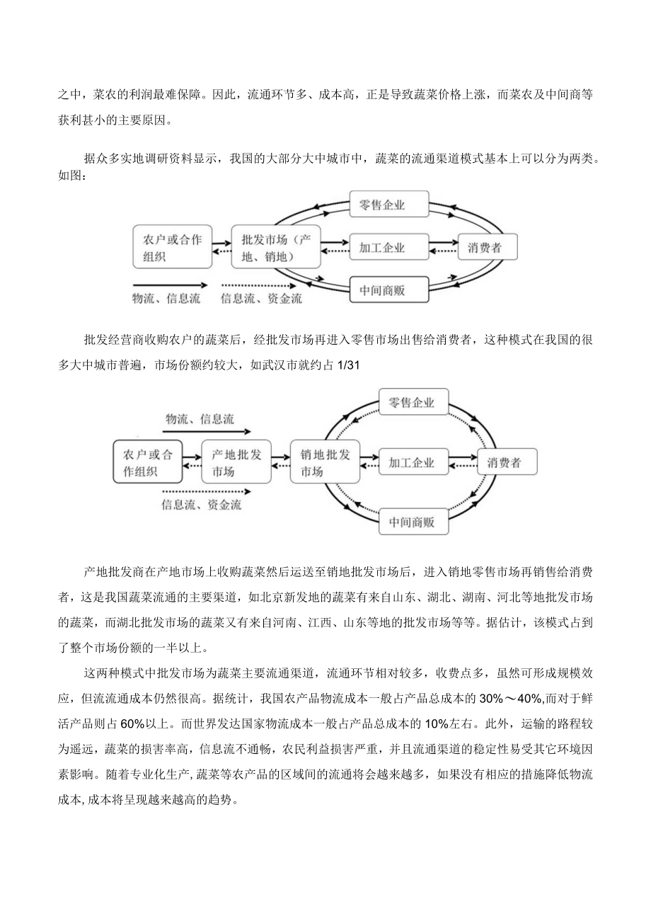 我国蔬菜流通渠道的现状及改进分析报告.docx_第2页