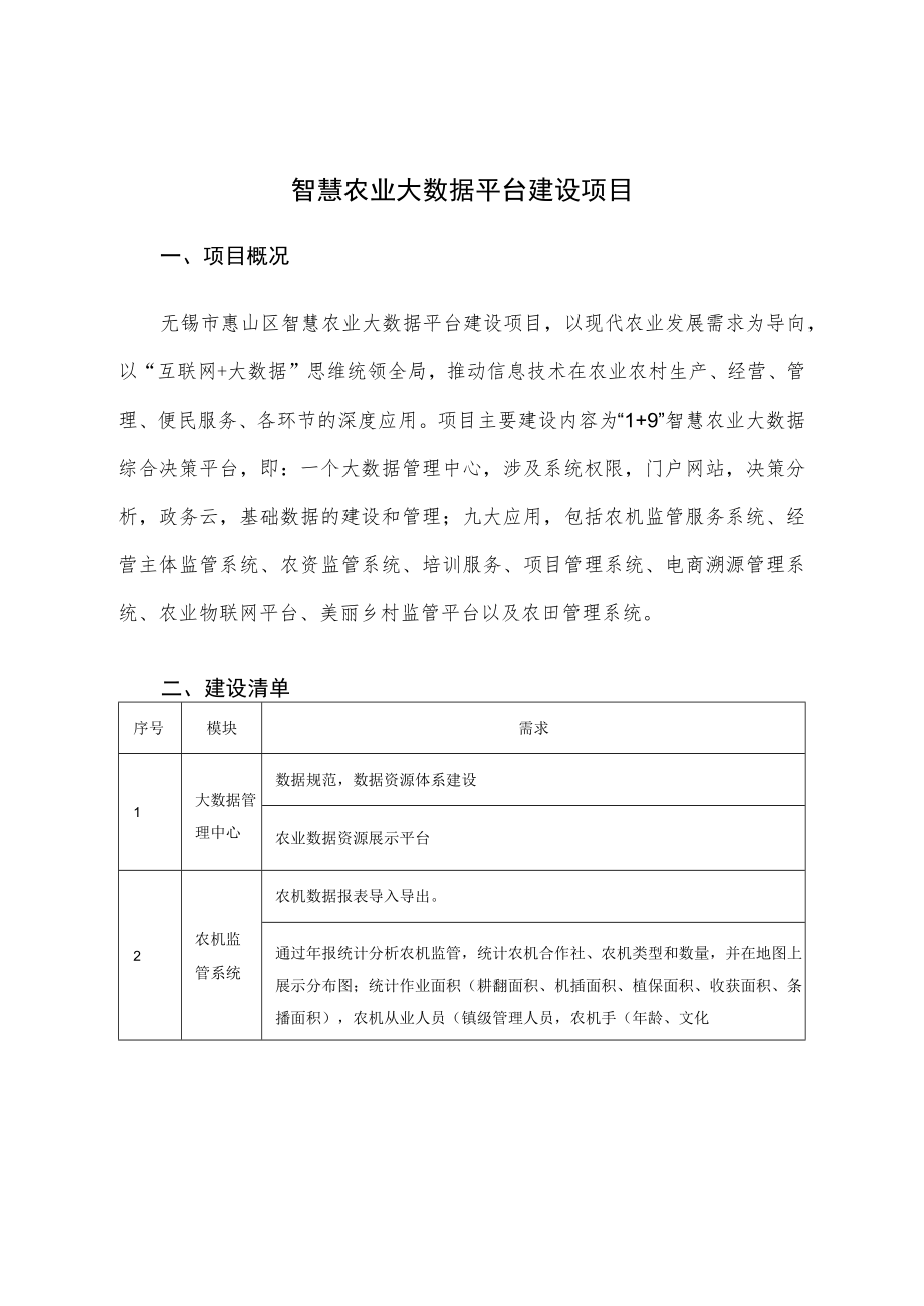 智慧农业大数据平台建设项目.docx_第1页