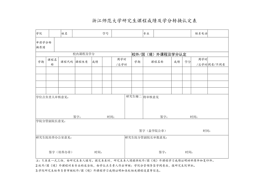 华东师范大学插班生成绩及学分转换认定表.docx_第1页