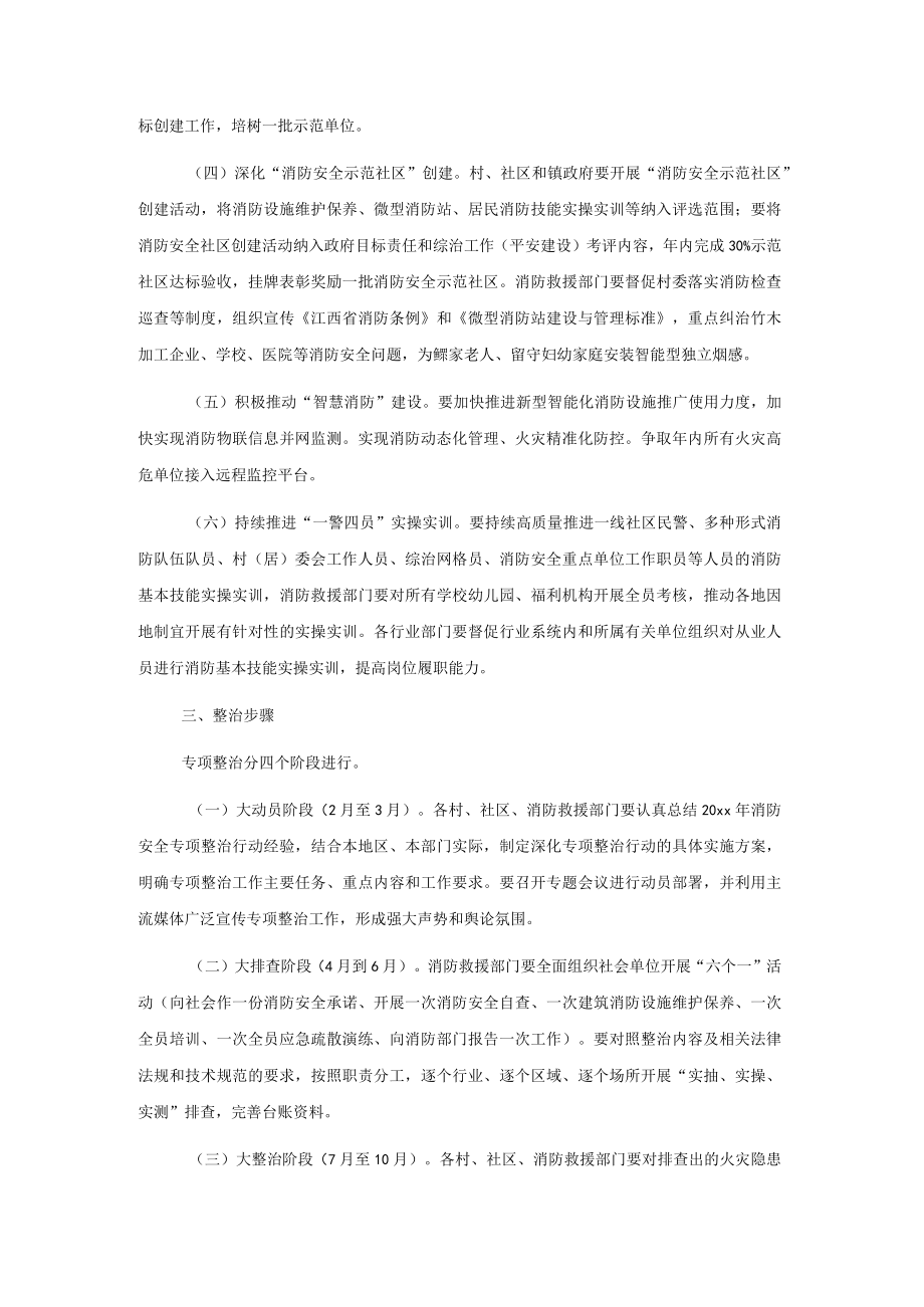 20xx年xxx镇深化消防安全专项整治行动工作方案.docx_第2页