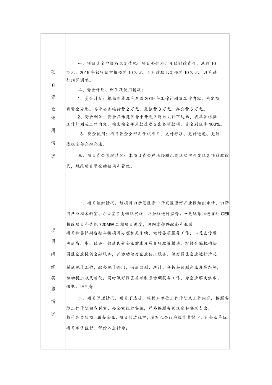 示范区晋中开发区财政支出项目绩效自评表.docx_第2页