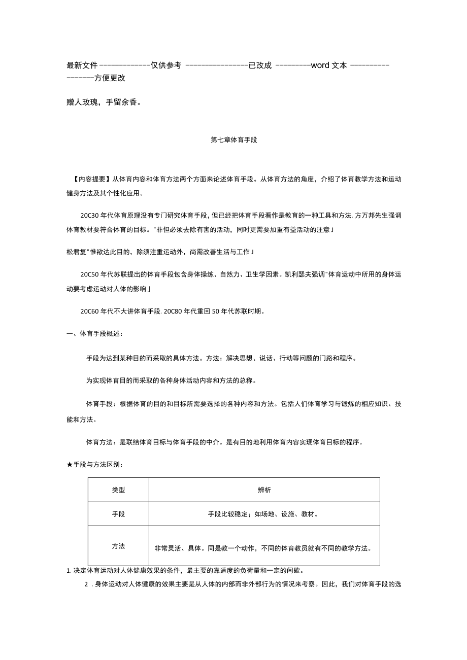 《体育原理》总结-之-第七章-体育手段(优选.).docx_第1页