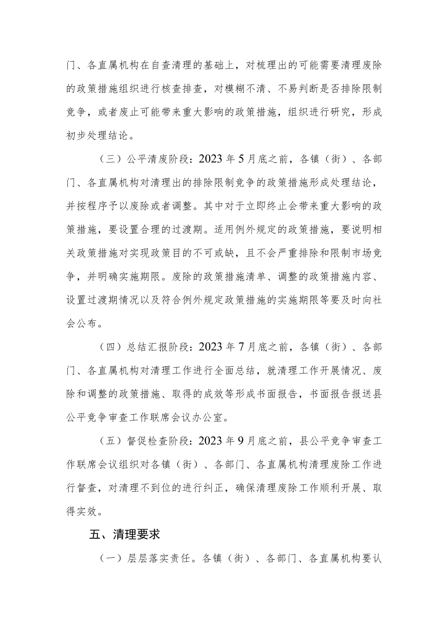 清理现行排除限制竞争政策措施工作方案.docx_第3页