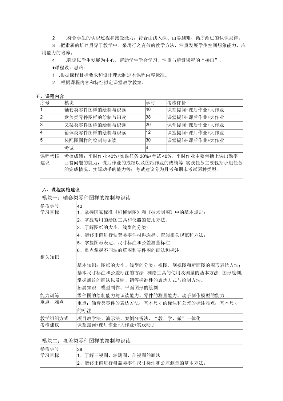 《机械制图》课程标准.docx_第2页