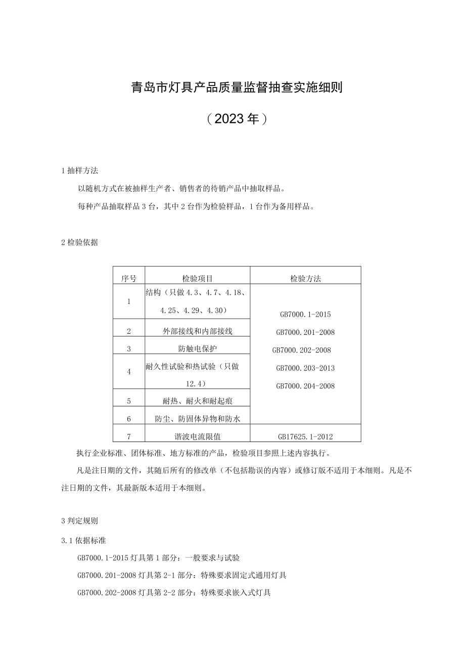 青岛市灯具产品质量监督抽查实施细则2023年.docx_第1页