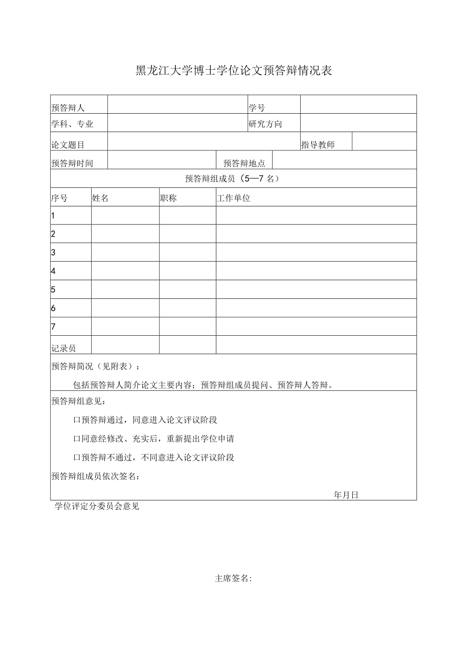 黑龙江大学博士学位论文预答辩情况表.docx_第1页