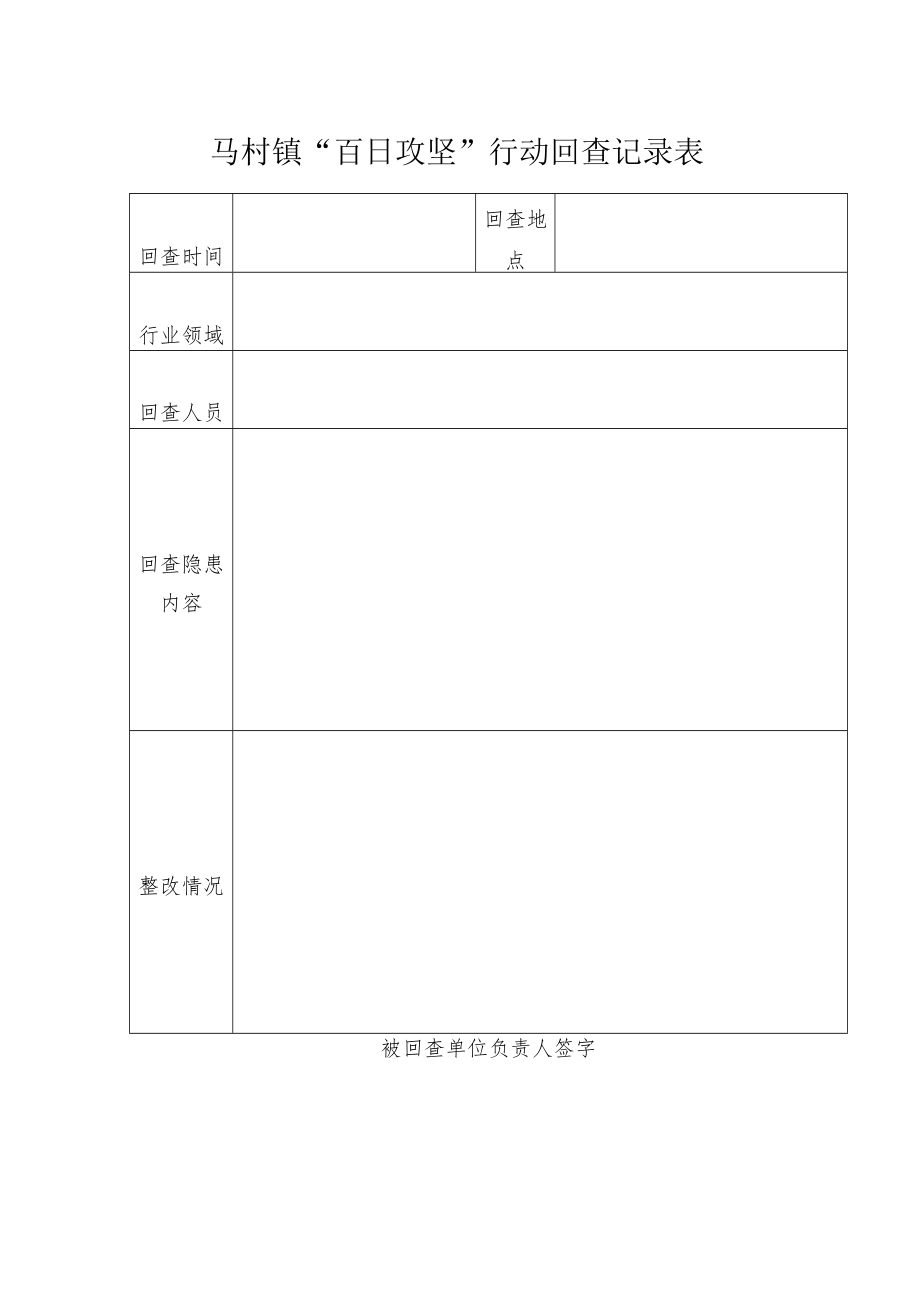 马村镇“百日攻坚”行动回查记录表.docx_第1页