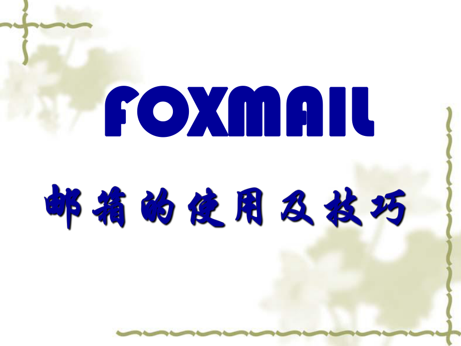 FOXMAIL培训教程.ppt_第1页