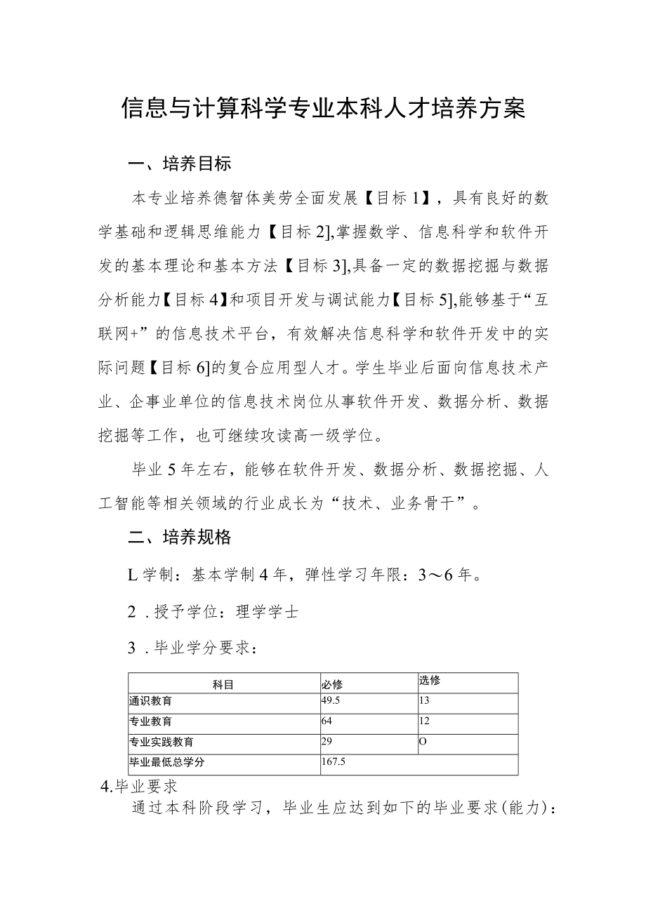 信息与计算科学专业本科人才培养方案.docx_第1页