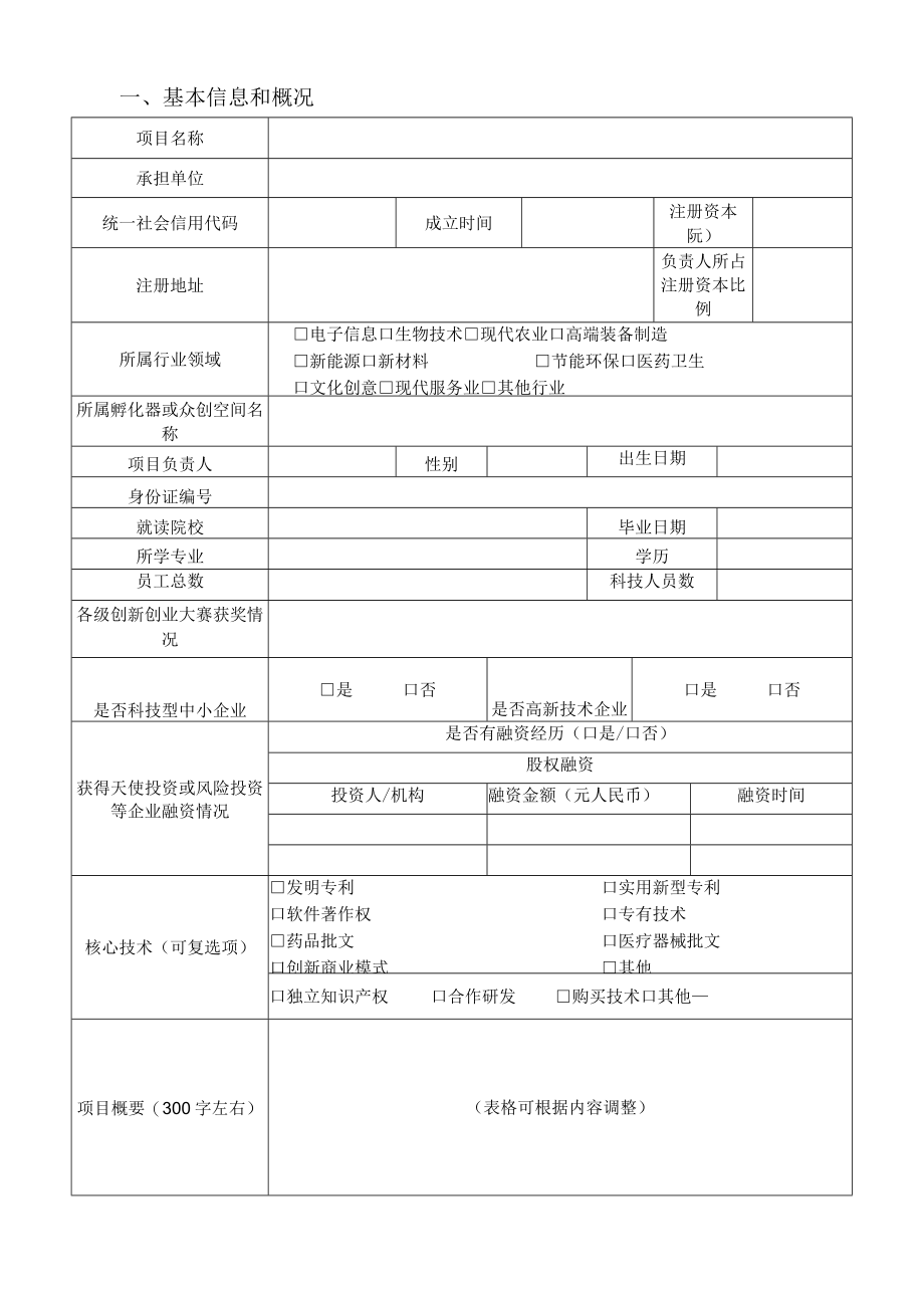 邯郸市资助大学生科技创新创业项目申请书.docx_第2页