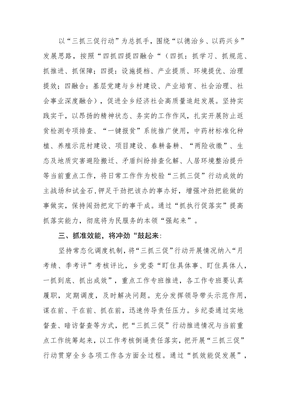 乡党委【“三抓三促”行动进行时】会议研讨发言材料三篇模板.docx_第2页