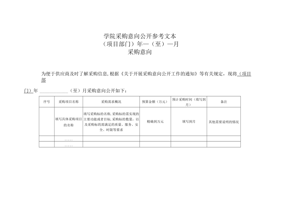 学院政府采购意向公开参考文本.docx_第1页