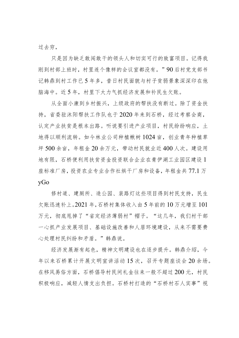 某某县钱集镇石桥村和睦乡邻一起敲开致富门经验交流材料.docx_第3页