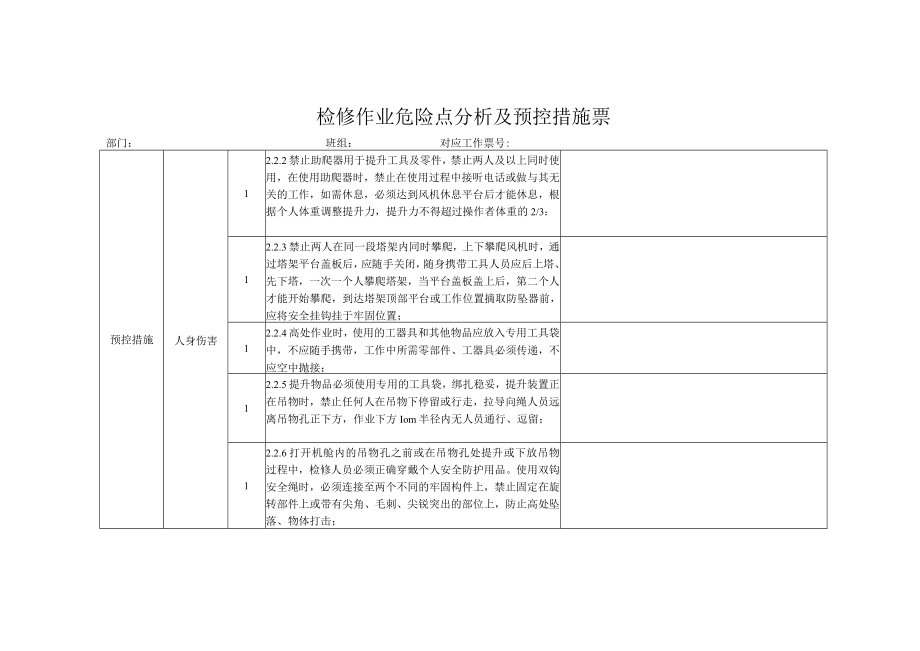 风力设备检修危险点分析.docx_第1页