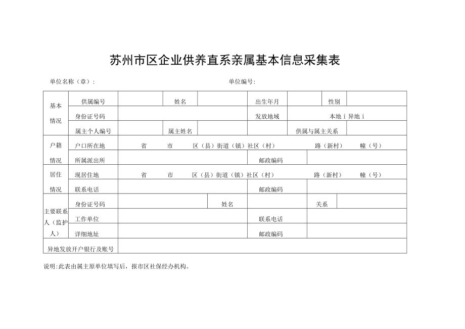 苏州市区企业供养直系亲属基本信息采集表.docx_第1页