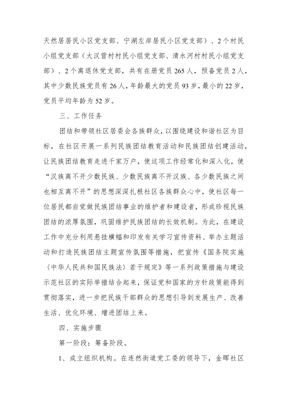 连然街道金晖社区民族团结示范社区创建工作方案.docx_第2页