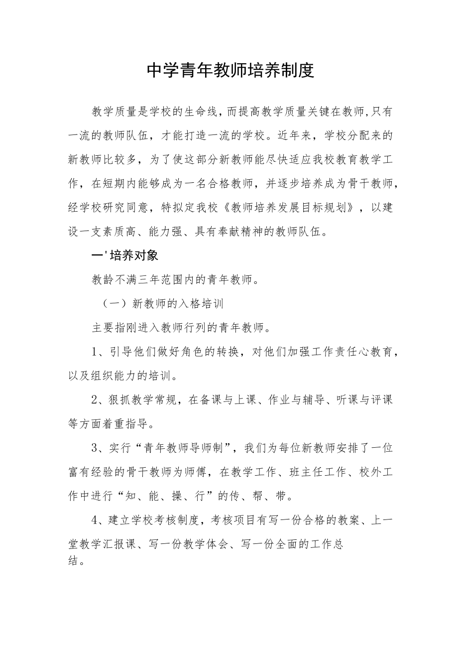 中学青年教师培养制度.docx_第1页