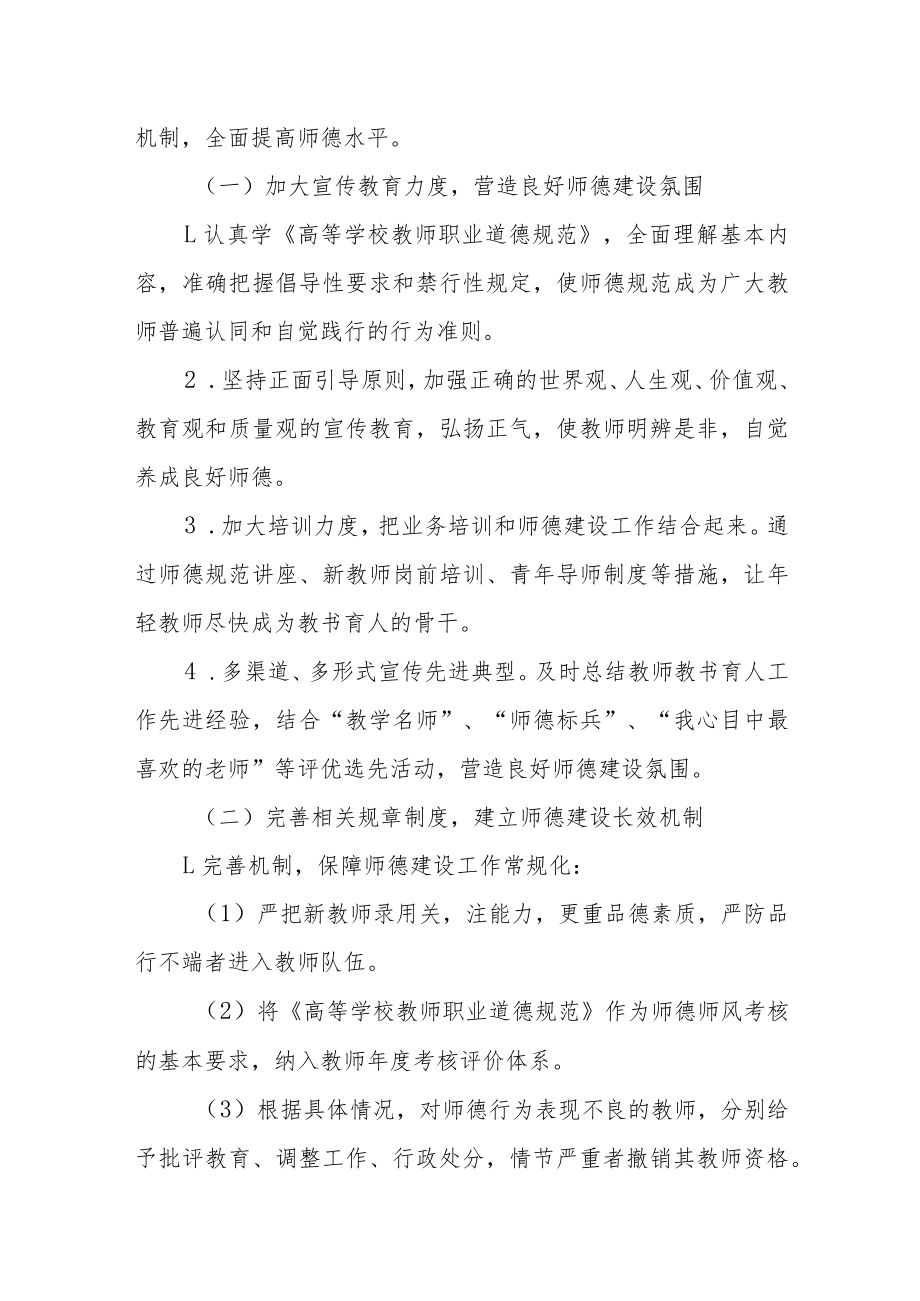 学院关于进一步加强师德建设的实施意见.docx_第2页