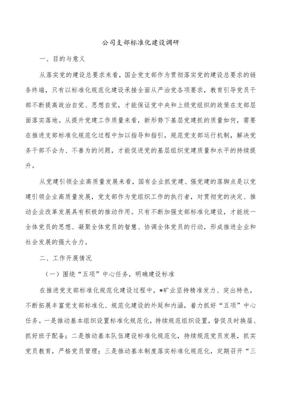 公司支部标准化建设调研.docx_第1页