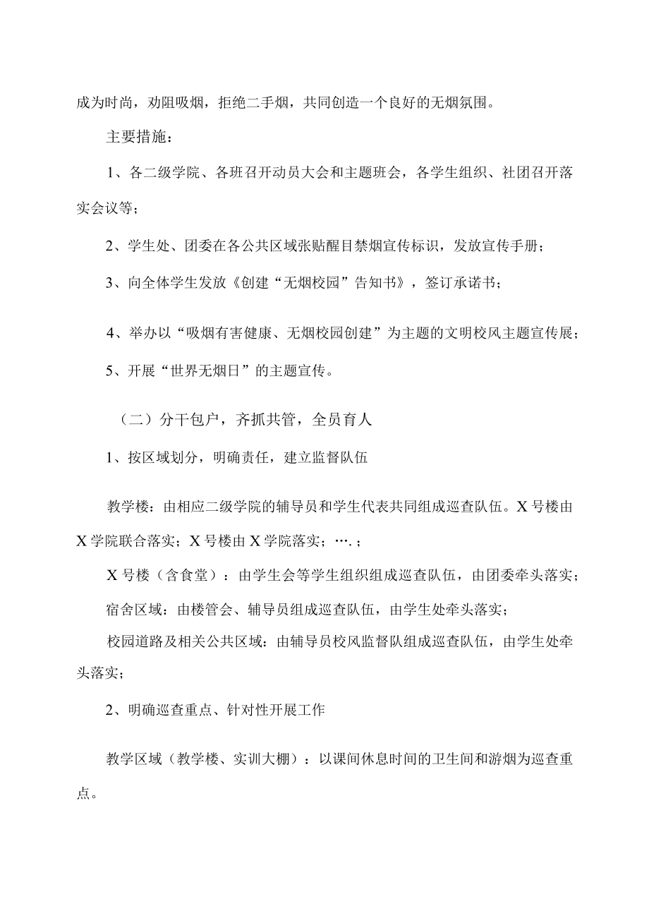 XX职业技术大学关于继续开展创建无烟校园活动的通知.docx_第2页