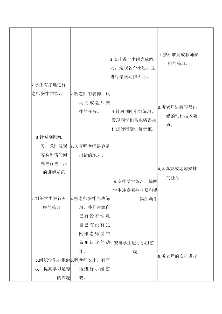 足球课脚内侧传球教案 教学设计.docx_第2页