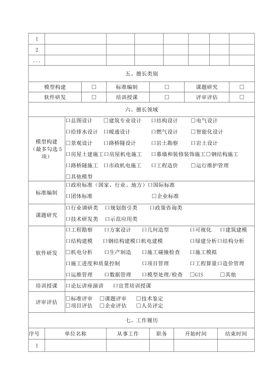 建筑信息模型（BIM）专家申请表.docx_第2页