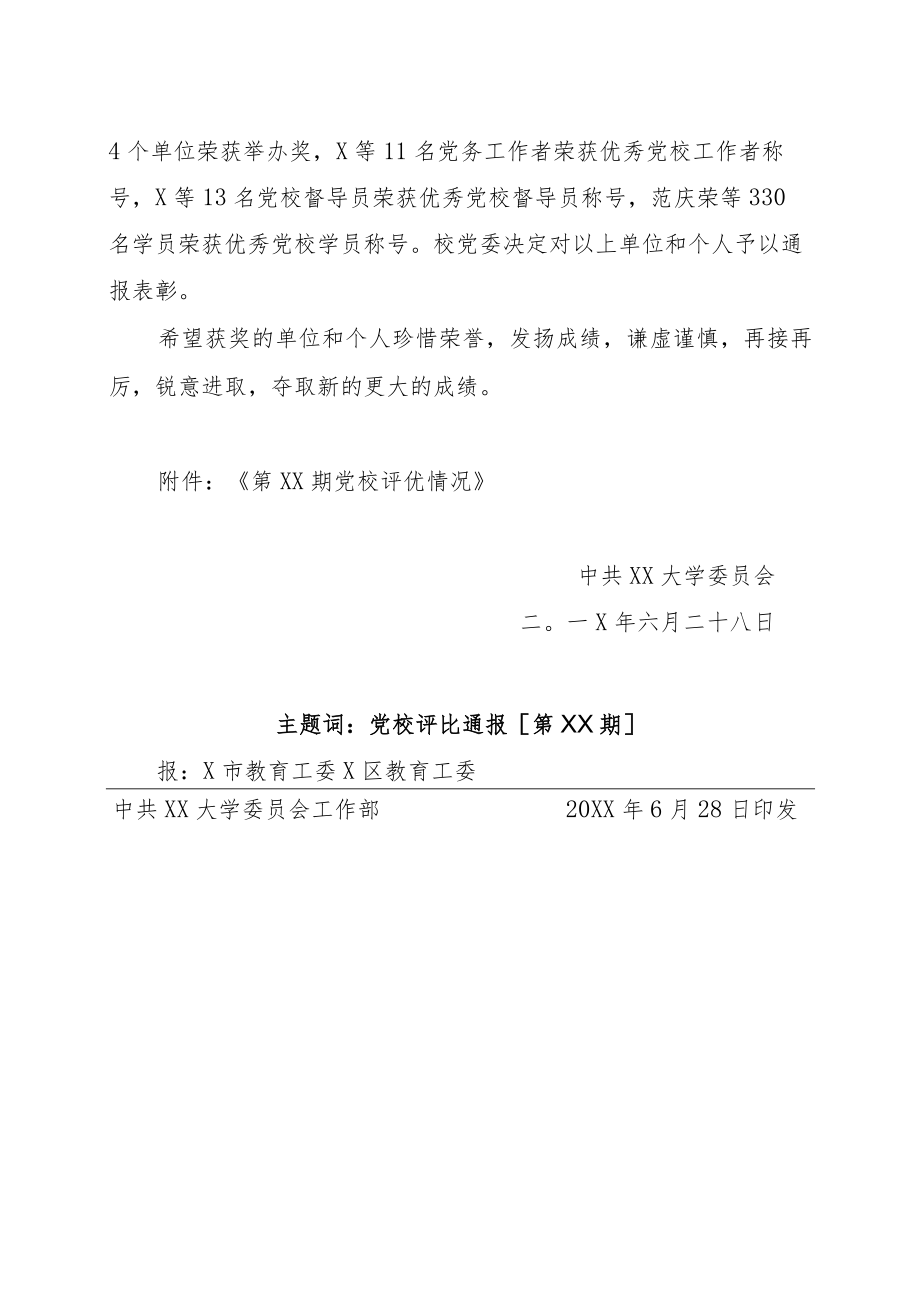 关于第XX期党校评比情况的通报.docx_第2页