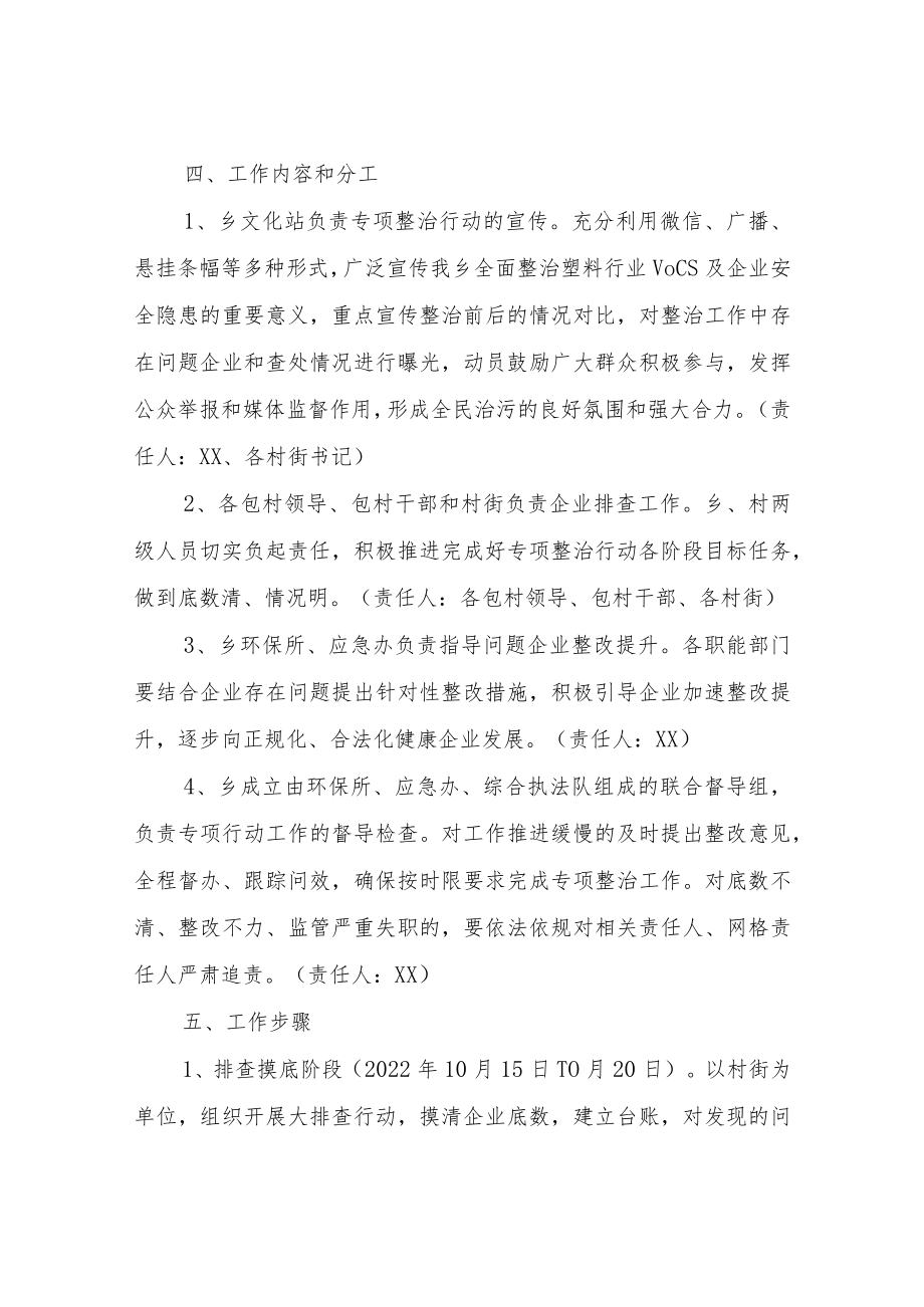 XX乡关于塑料行业VOCs及安全生产专项整治行动方案.docx_第2页